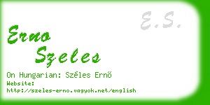 erno szeles business card